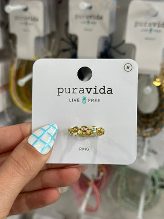 Pura Vida Enamel Mariner Chain Ring