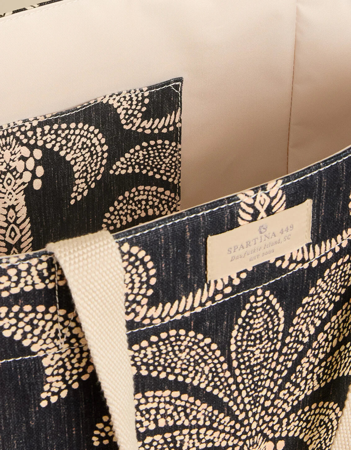 Spartina Shop Tote Bridge Street Palms Black