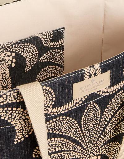 Spartina Shop Tote Bridge Street Palms Black