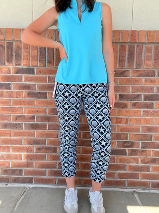 LuLu B Starfish and Shells Neutral Pocket Capri