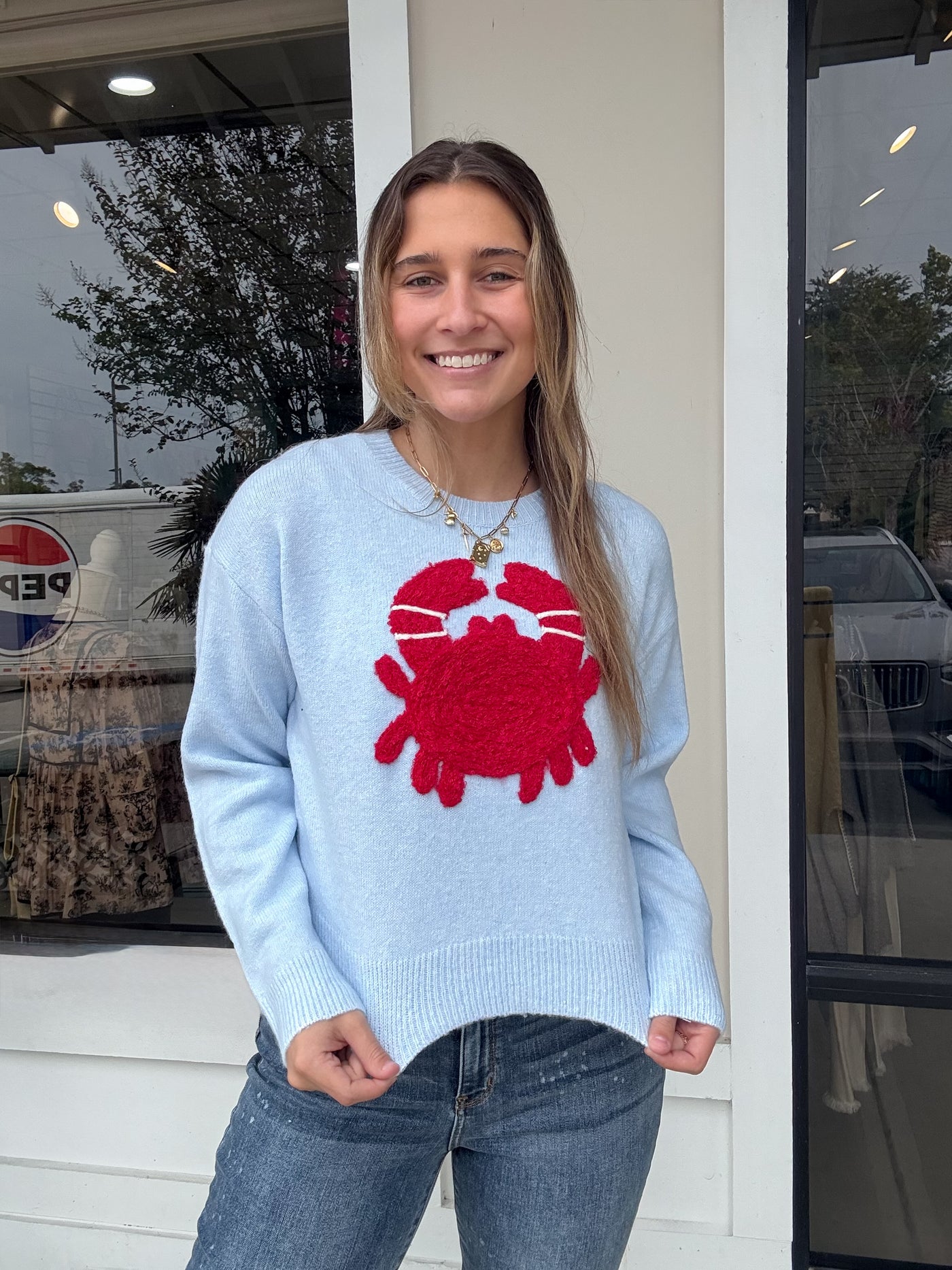 Fuzzy Knit Crab Sweater