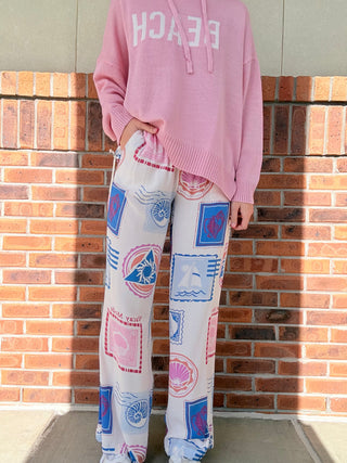 Sunset Postcard Crepe Pants