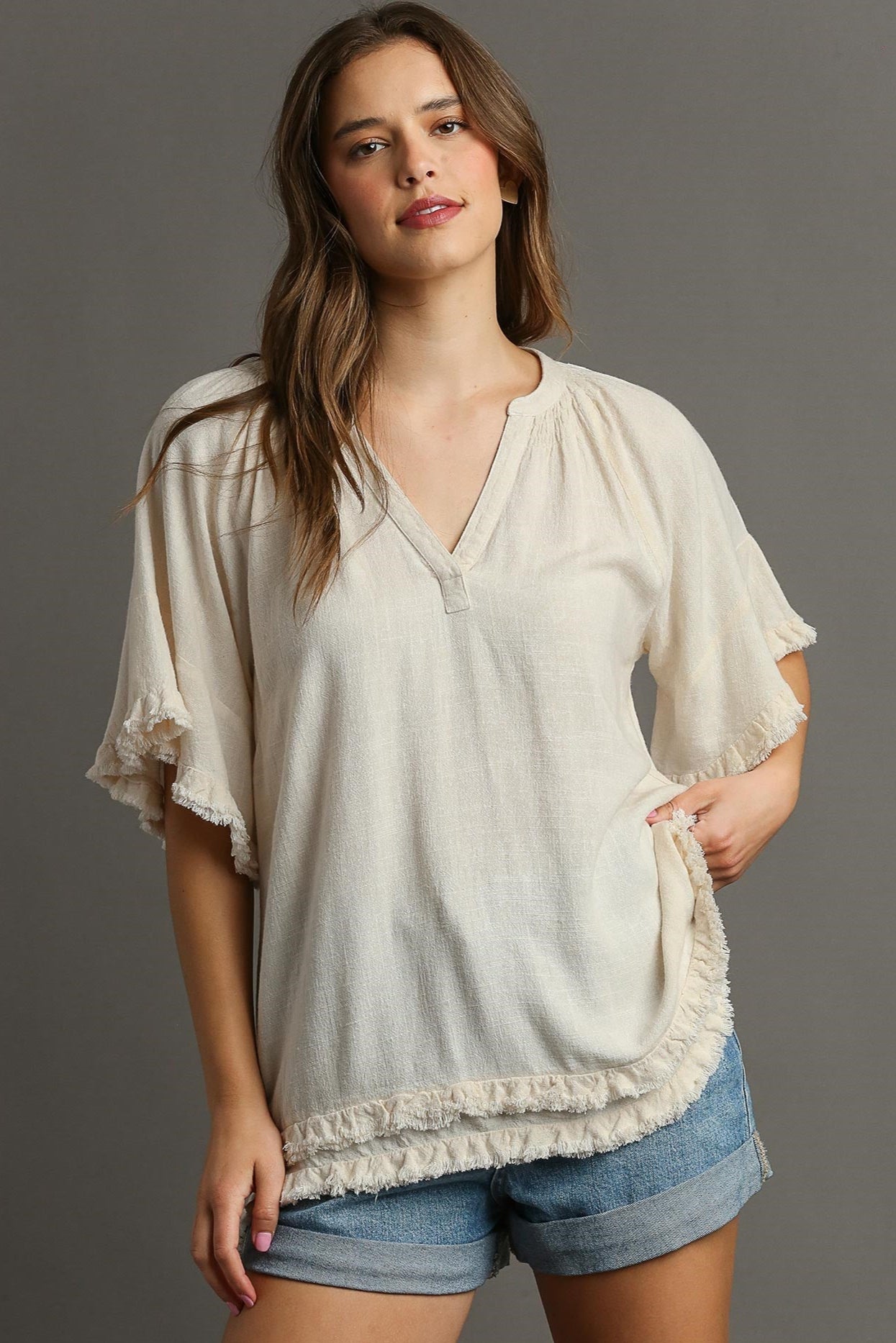 Umgee Adrienne Linen Top