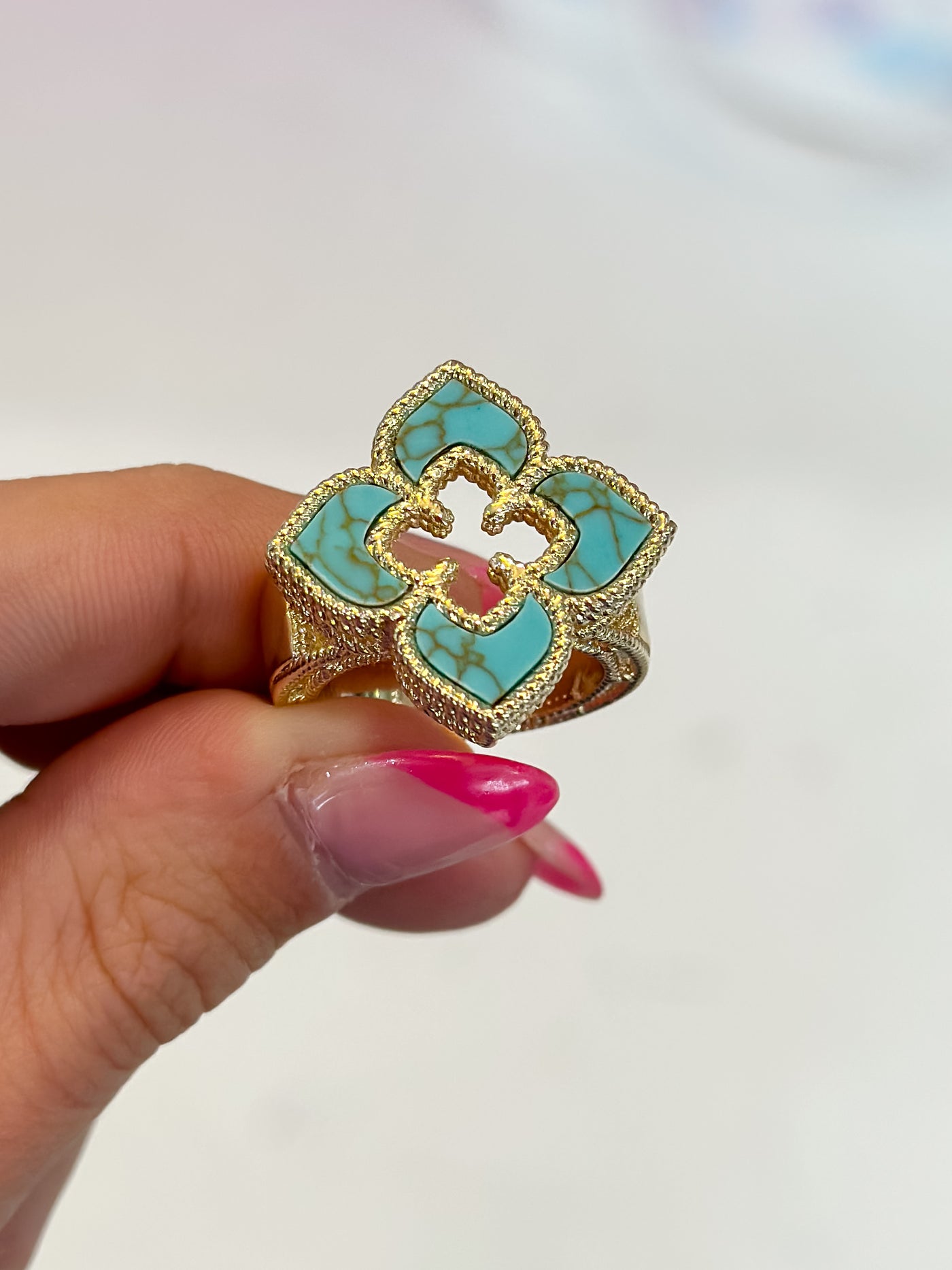 Turquoise Flower Ring