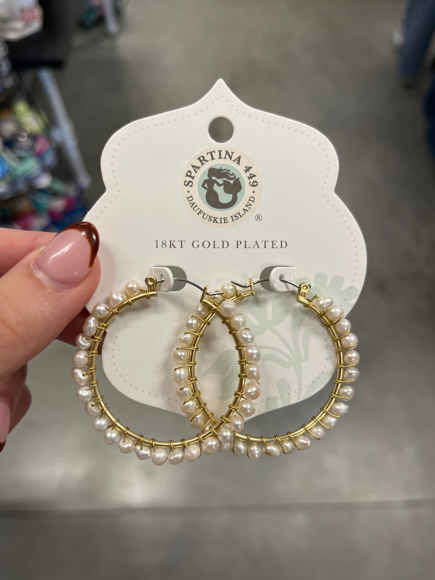 Spartina Ann Pearl Hoop Earrings