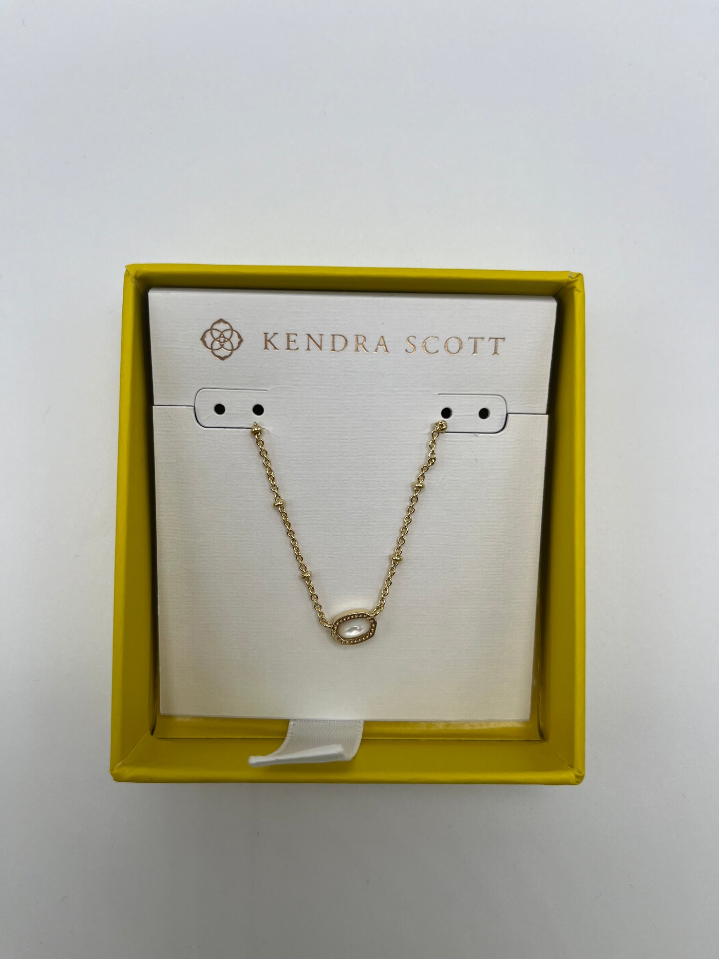 Kendra Scott Boxed Mini Elisa Necklace Gold Ivory MOP