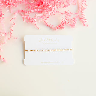 Beaded Blondes White Dainty Poppi Bracelet