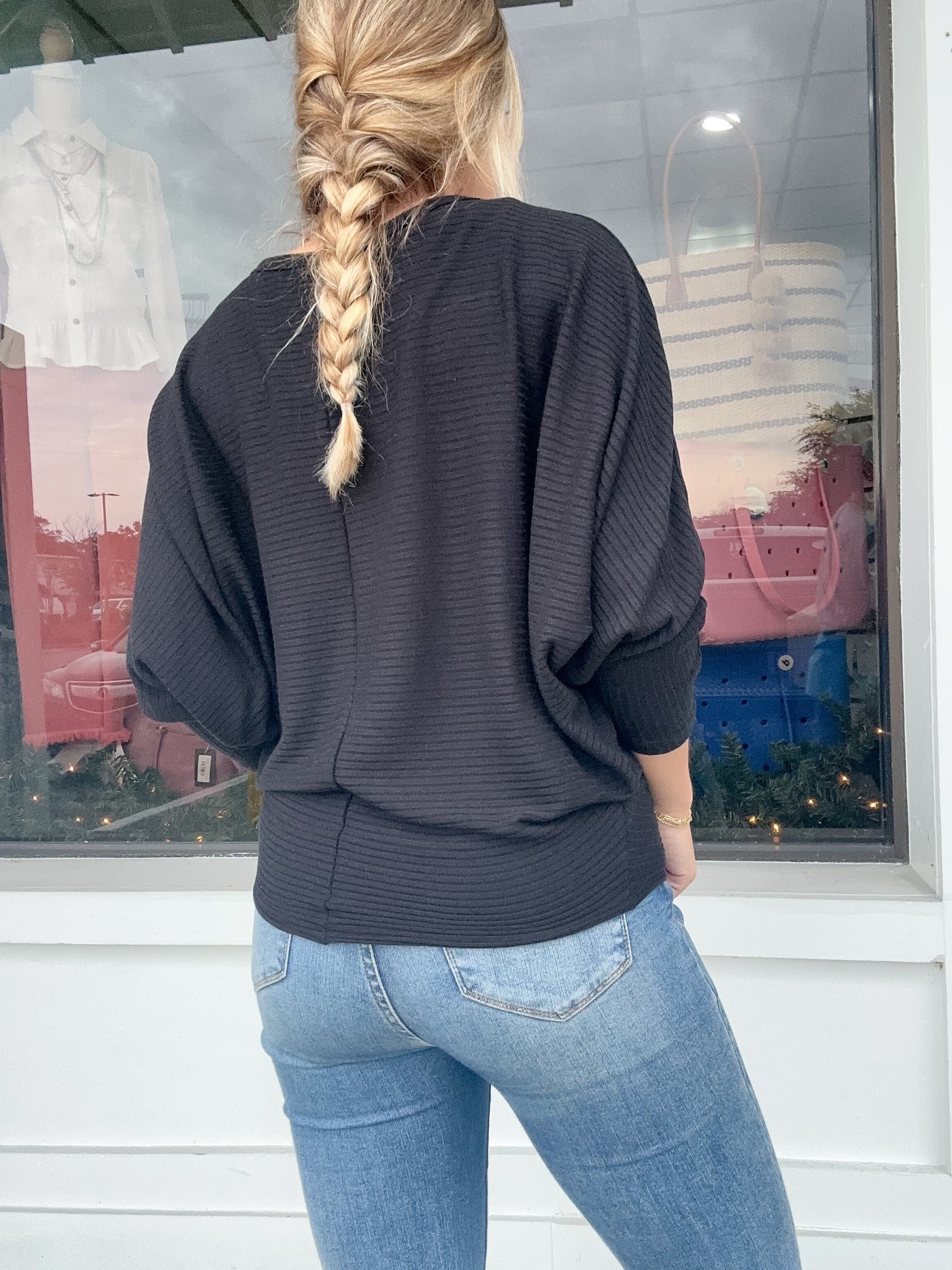 Bloom Batwing Ribbed Top