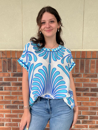 Umgee Paraiba Boxy Blouse