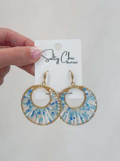 Seed Bead Fan Earrings