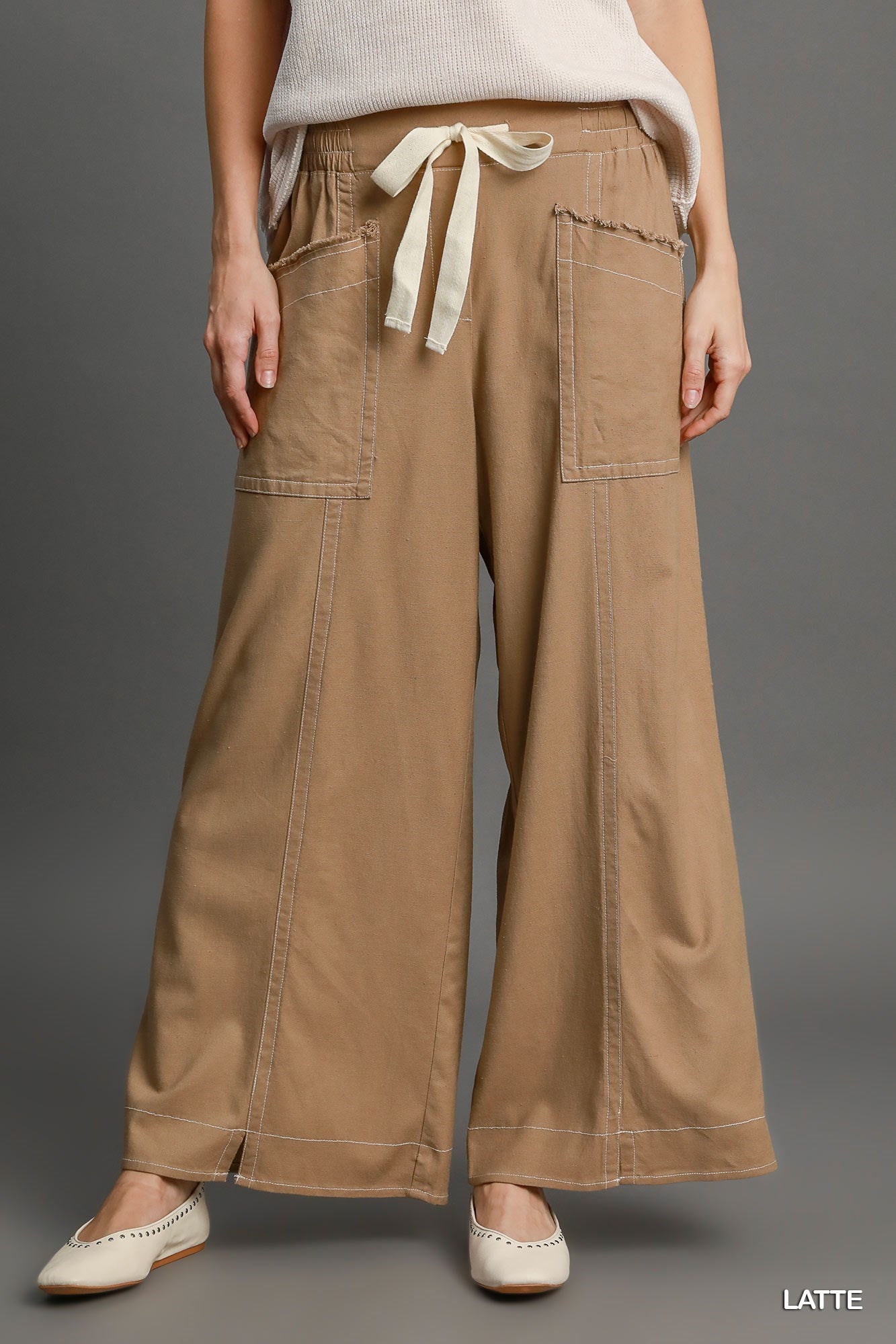 Umgee Just A Bow Linen Pants