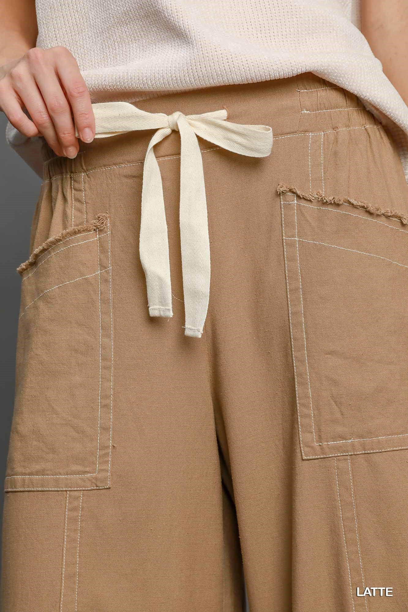 Umgee Just A Bow Linen Pants