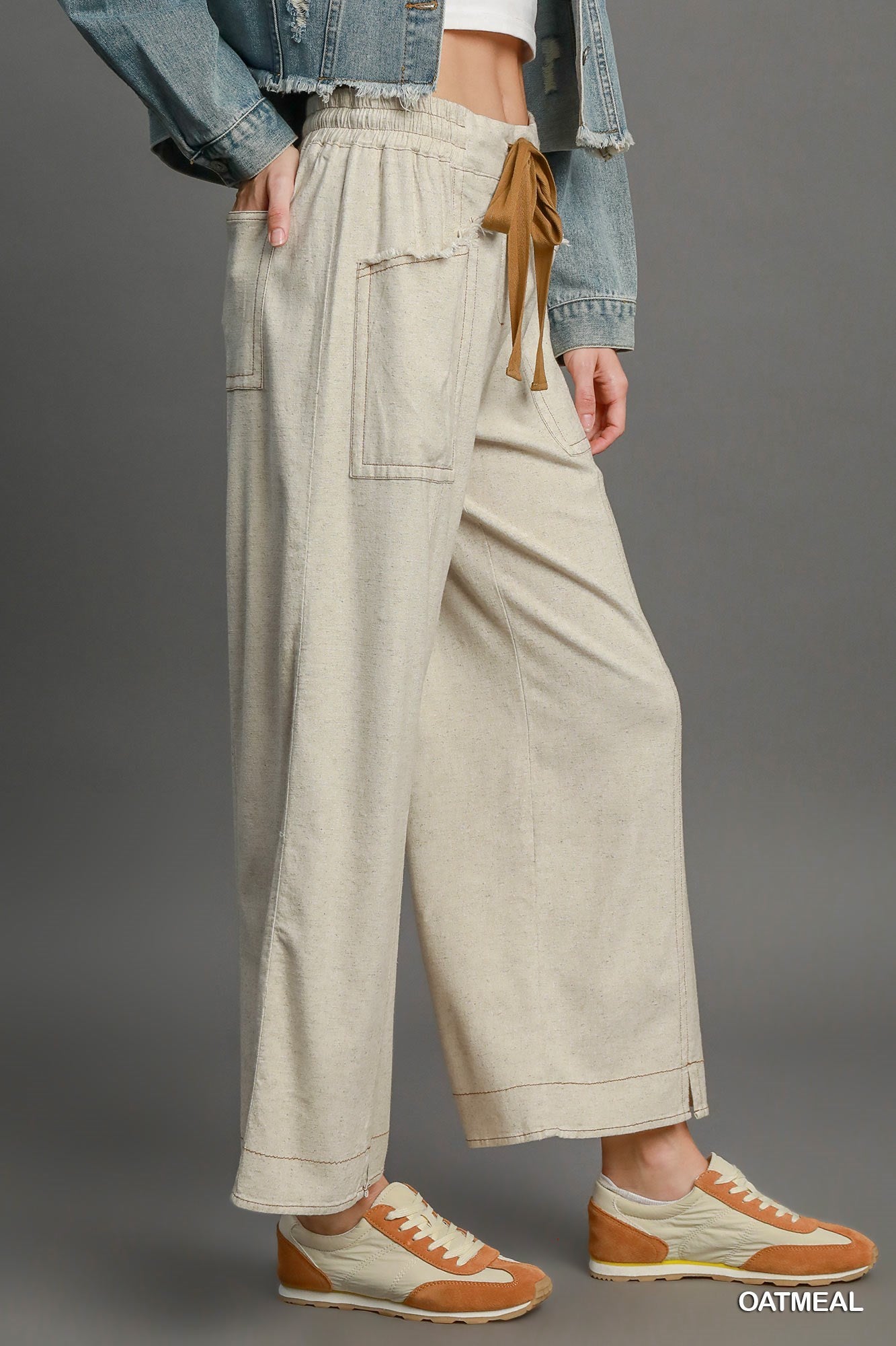 Umgee Just A Bow Linen Pants