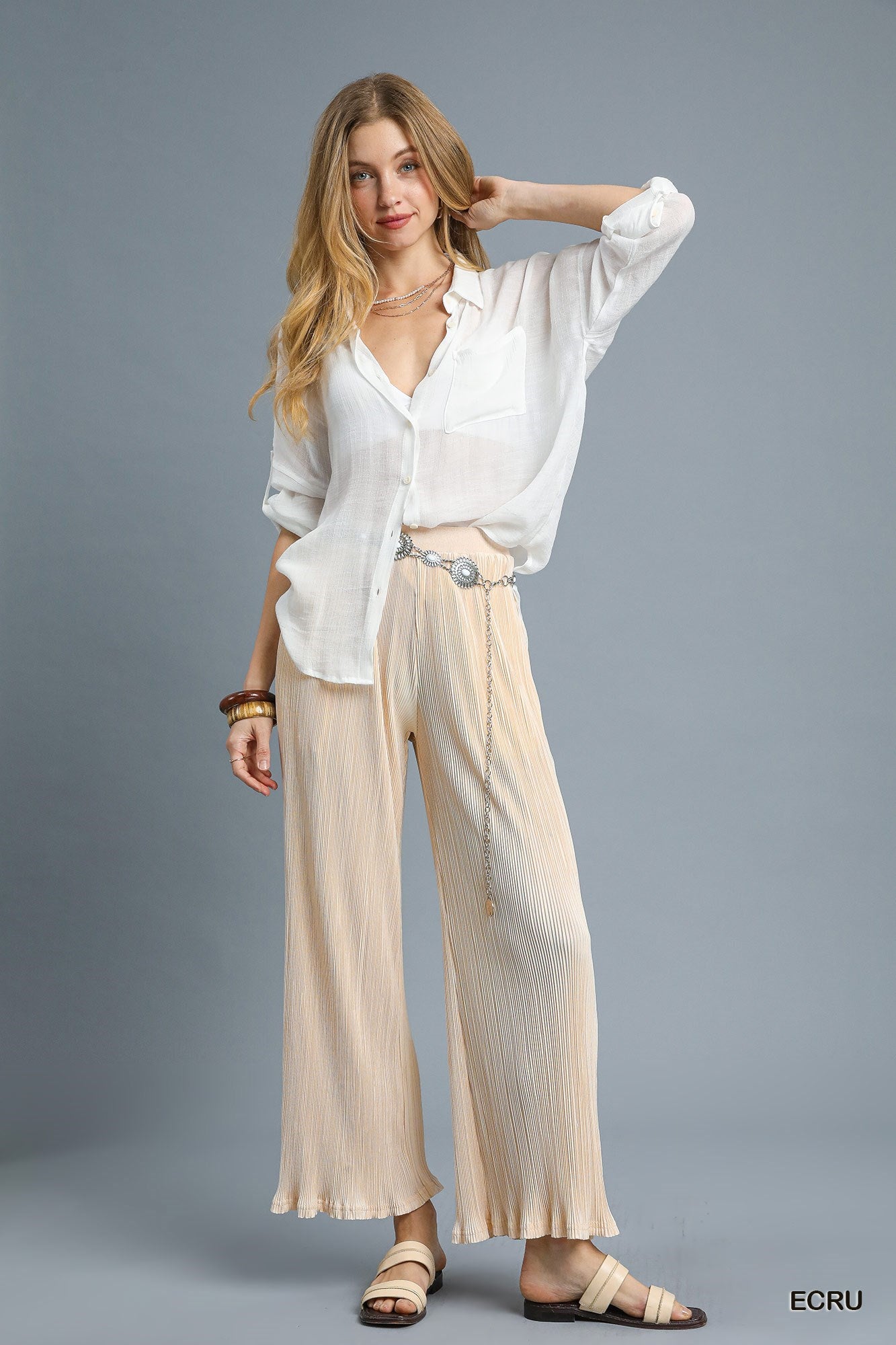 Umgee Sunkissed Wide Leg Pants