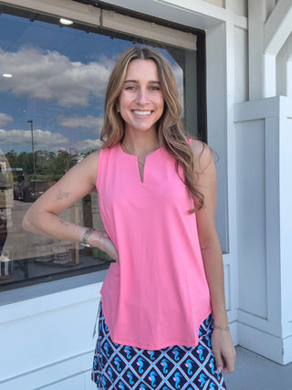 Lulu B Solid Sleeveless Key Hole Top