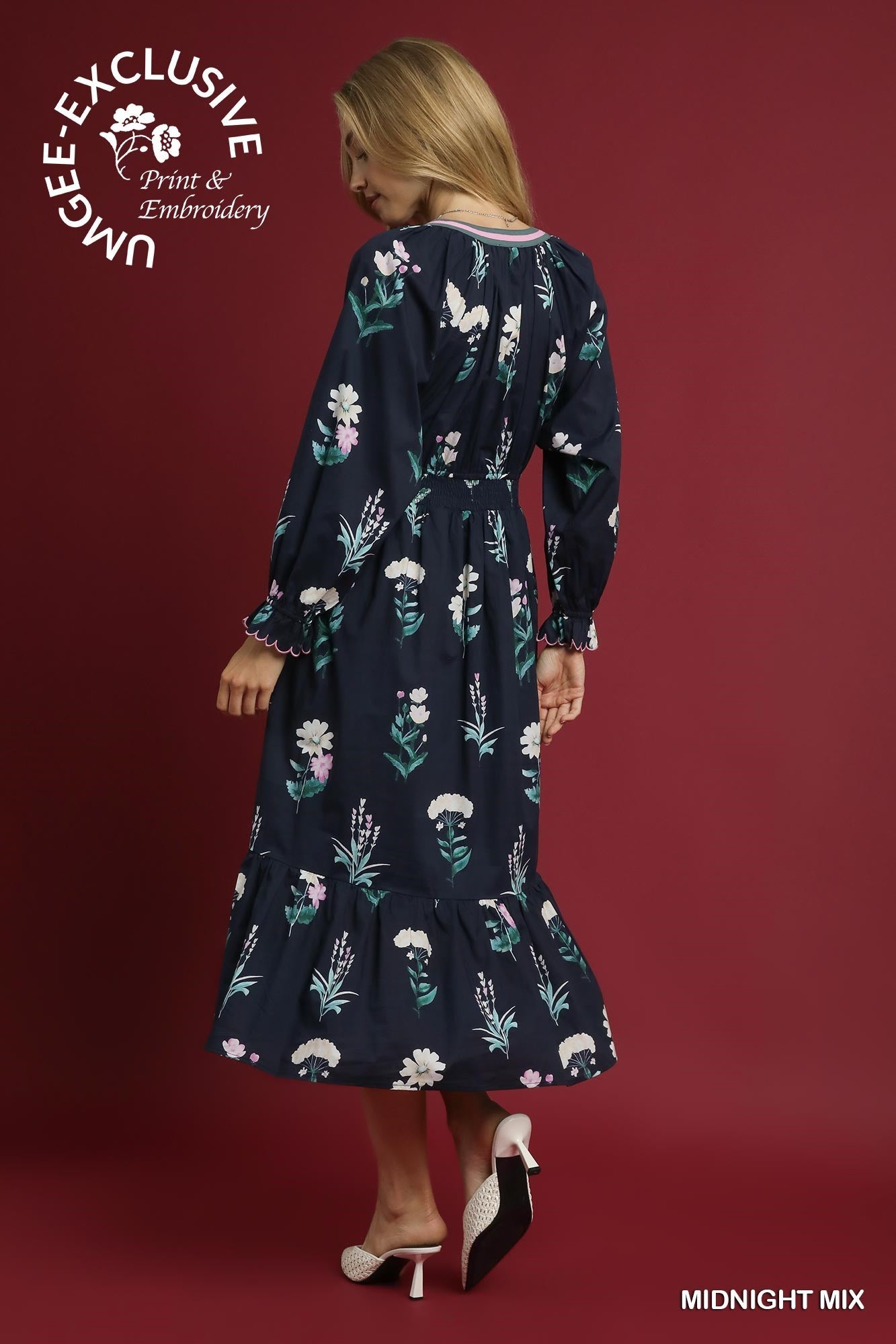 Umgee Midnight Floral Dress