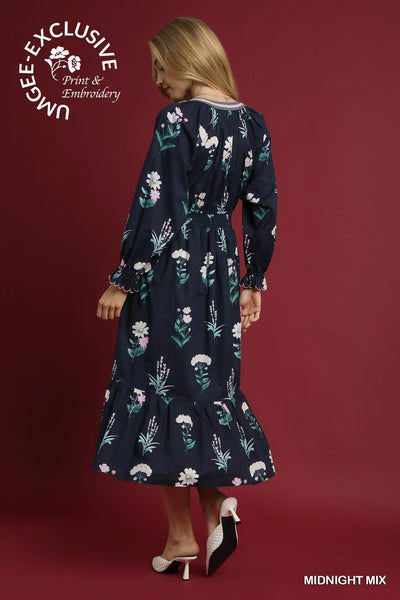 Umgee Midnight Floral Dress