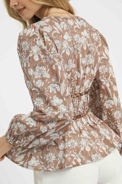 Umgee Fun Floral Smocked Top