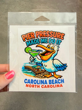 Pier Pressure Carolina Beach Large Sticker