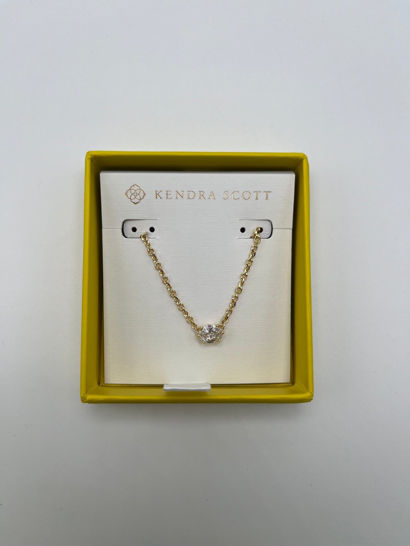 Kendra Scott Boxed Cailin Gold Necklace White CZ