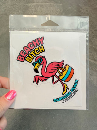 Beachy Bitch Carolina Beach Large Sticker