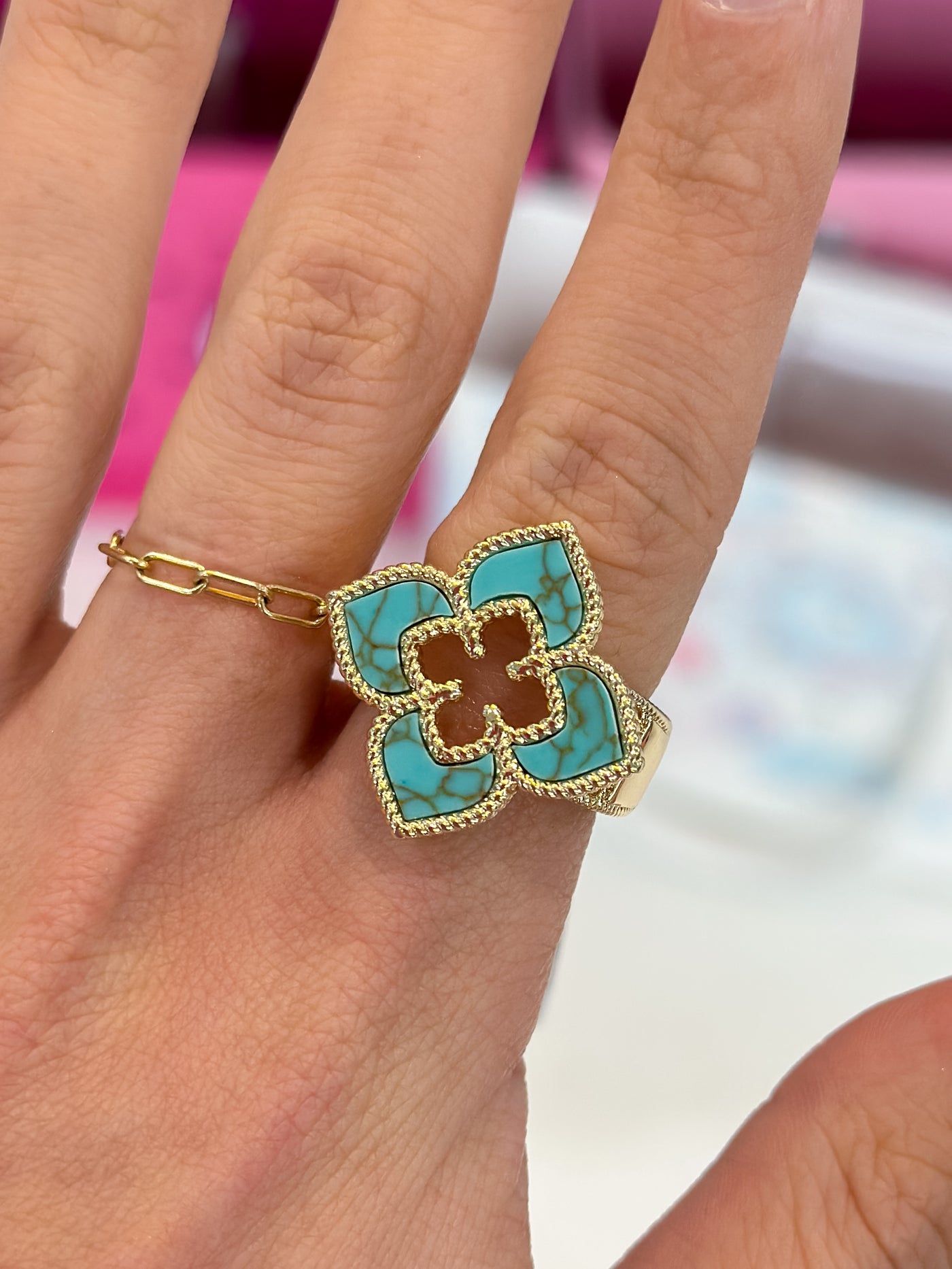 Turquoise Flower Ring