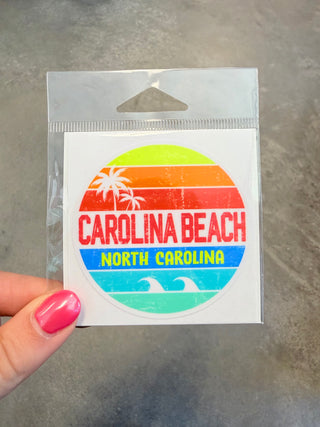 Colorful Stripes Carolina Beach Medium Sticker