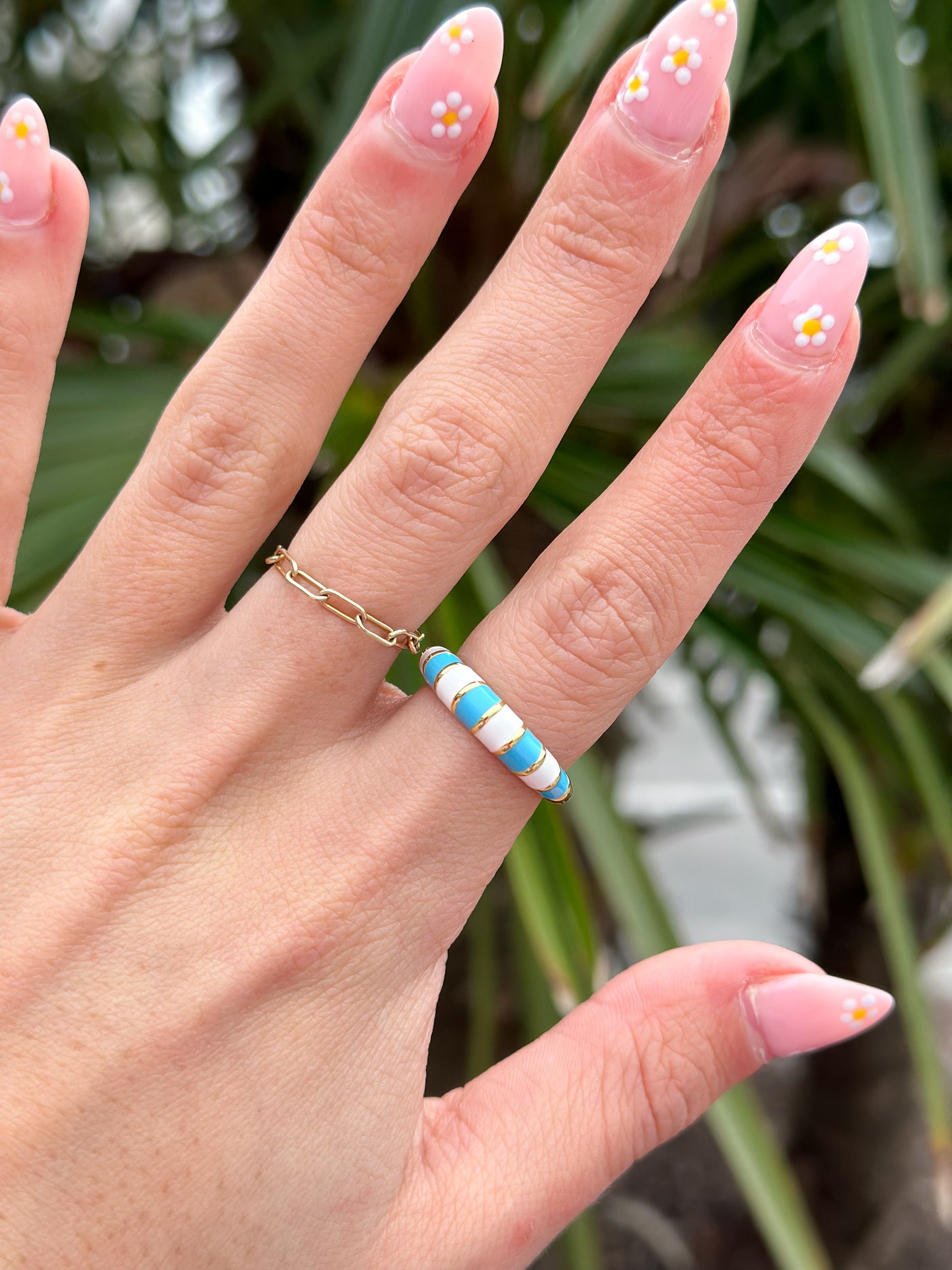 Pura Vida Striped Enamel Gold Ring