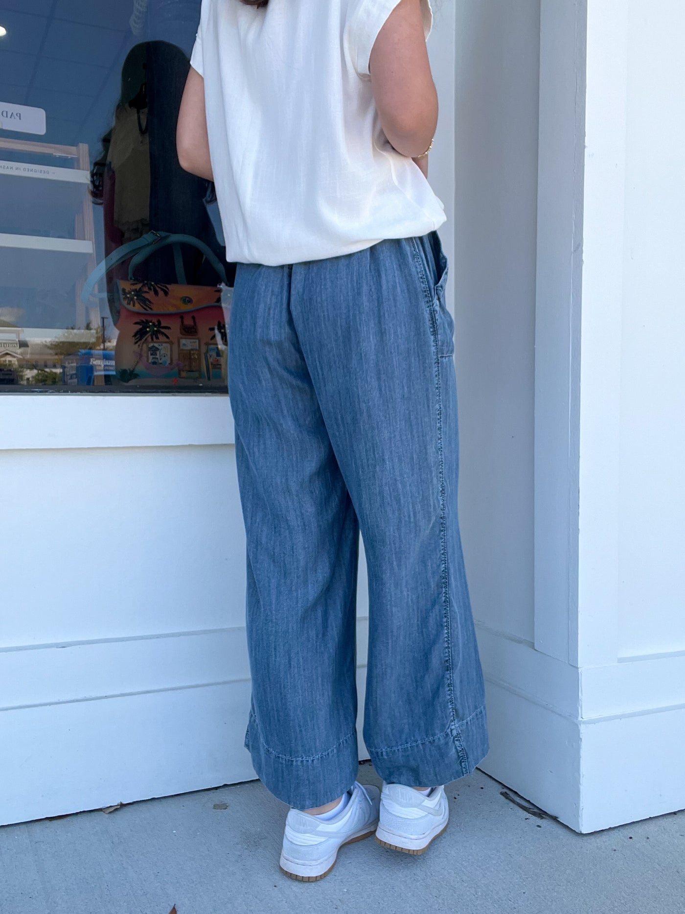 Hatley Tie Front Pants - Blue Acid Wash