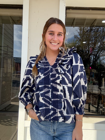 Puff Sleeve Ruffle Blouse