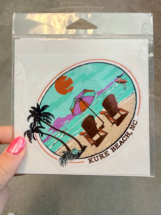 Beach Scene Kure Beach Large Sticker