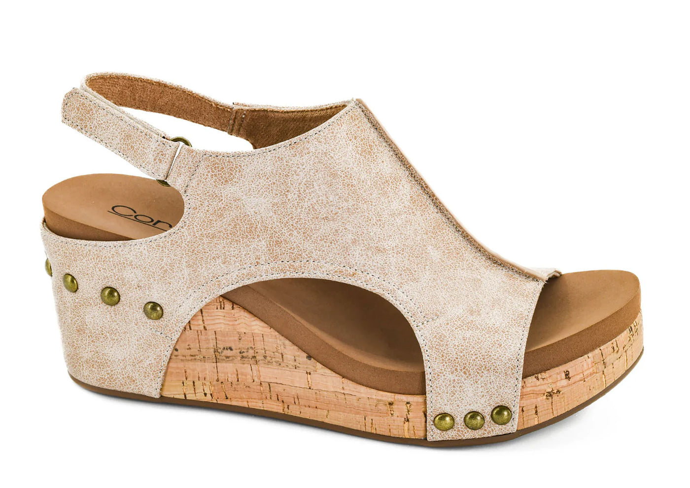 Corky's Carley Wedge Sandals Sand Distressed
