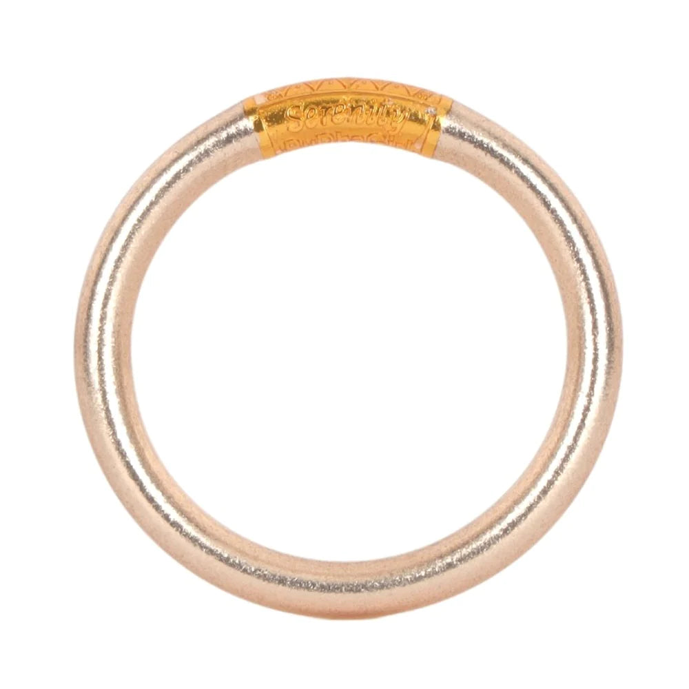 BuDha Girl Tzubbie Champagne Gold All Weather Bangle - Serenity Prayer