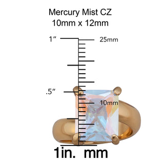 Alchemia Mercury Mist Rectangle Prong Set Adjustable Ring