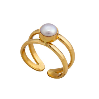 Alchemia Pearl Adjustable Cuff Ring