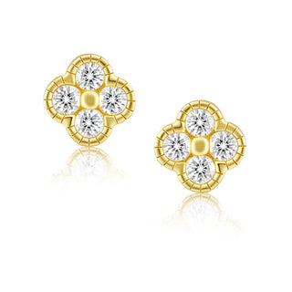 Sahira Gracie Cz Clover Studs - Tarnish Resistant
