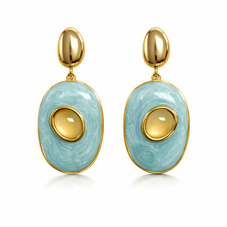 Sahira Glenda Light Blue Drop Earring - Tarnish Resistant