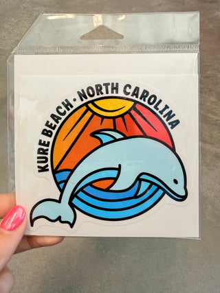 Dolphin Kure Beach Large Sticker