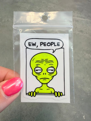 Ew People Alien Cell Phone Sticker