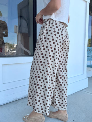 Umgee Polka Dot Wide Leg Pants