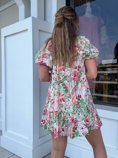Umgee Tropical Tiered Mini Dress