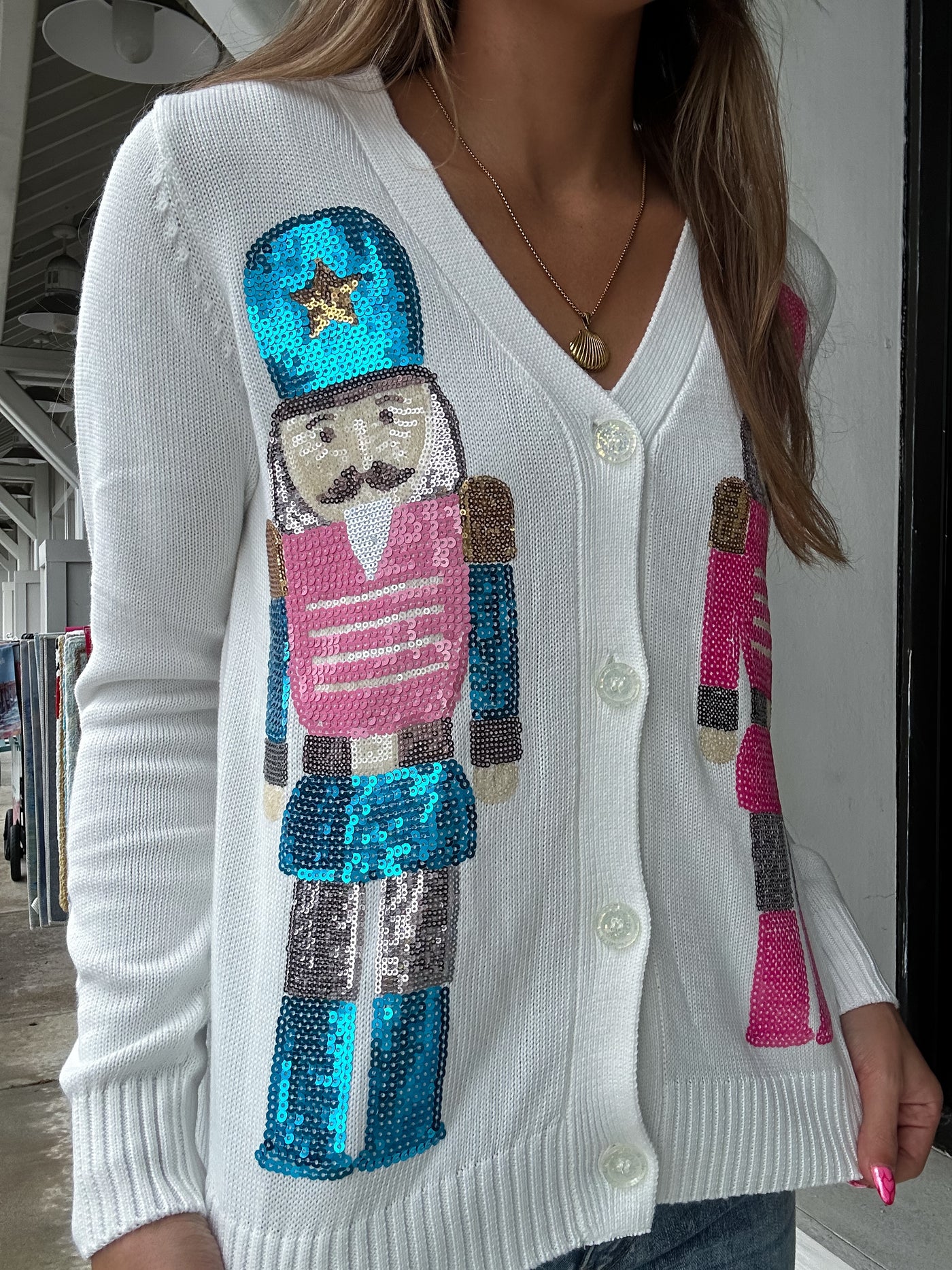 Sequin Nutcracker Cardigan