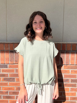 Umgee Scallop Hem Tie Top