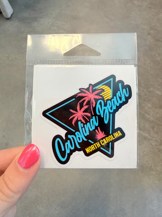 Sun Palm Trees Carolina Beach Medium Sticker