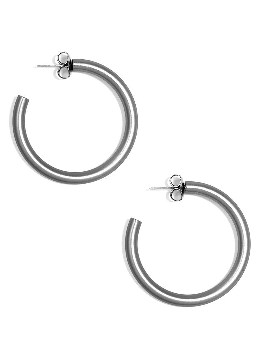 Medium Matte Chunky Hoop Earring