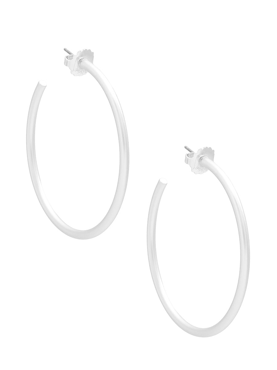 Medium Matte Thin Hoop Earring