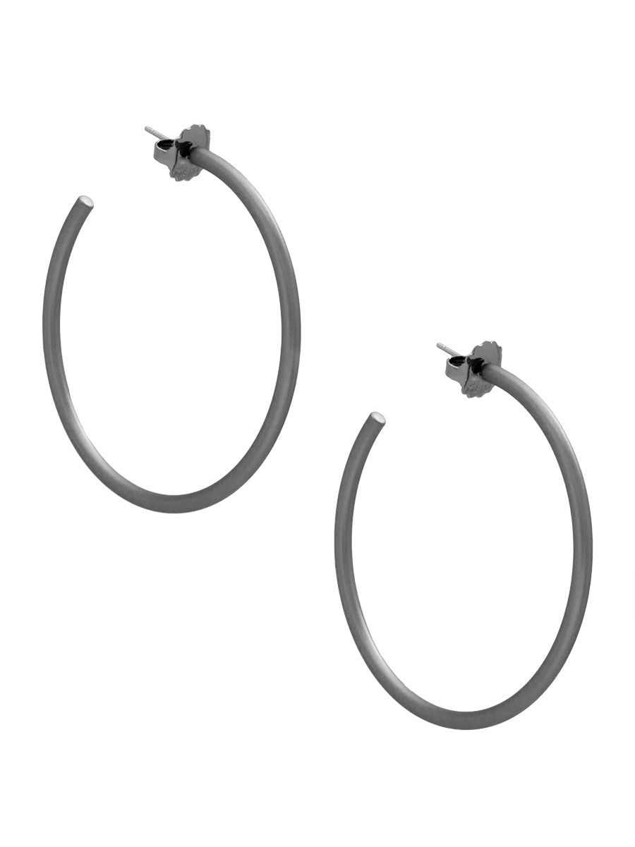 Large Matte Thin Hoop Earring