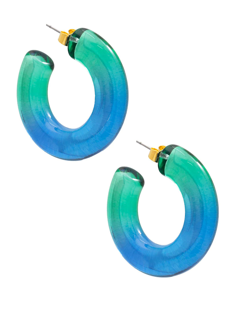 Zenzii Chunky Ombre Lucite Open Hoop Earring Jewelry