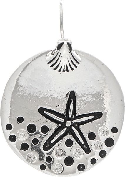 Silver Sparkly Starfish Round Earring