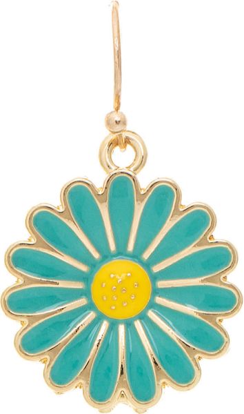 Gold Green Daisy Earring